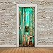 Fymural Door Wall Mural Wallpaper Stickers New 3D Old Wooden Vinyl Removable Decals for Home Room Decoration 30.3x78.7