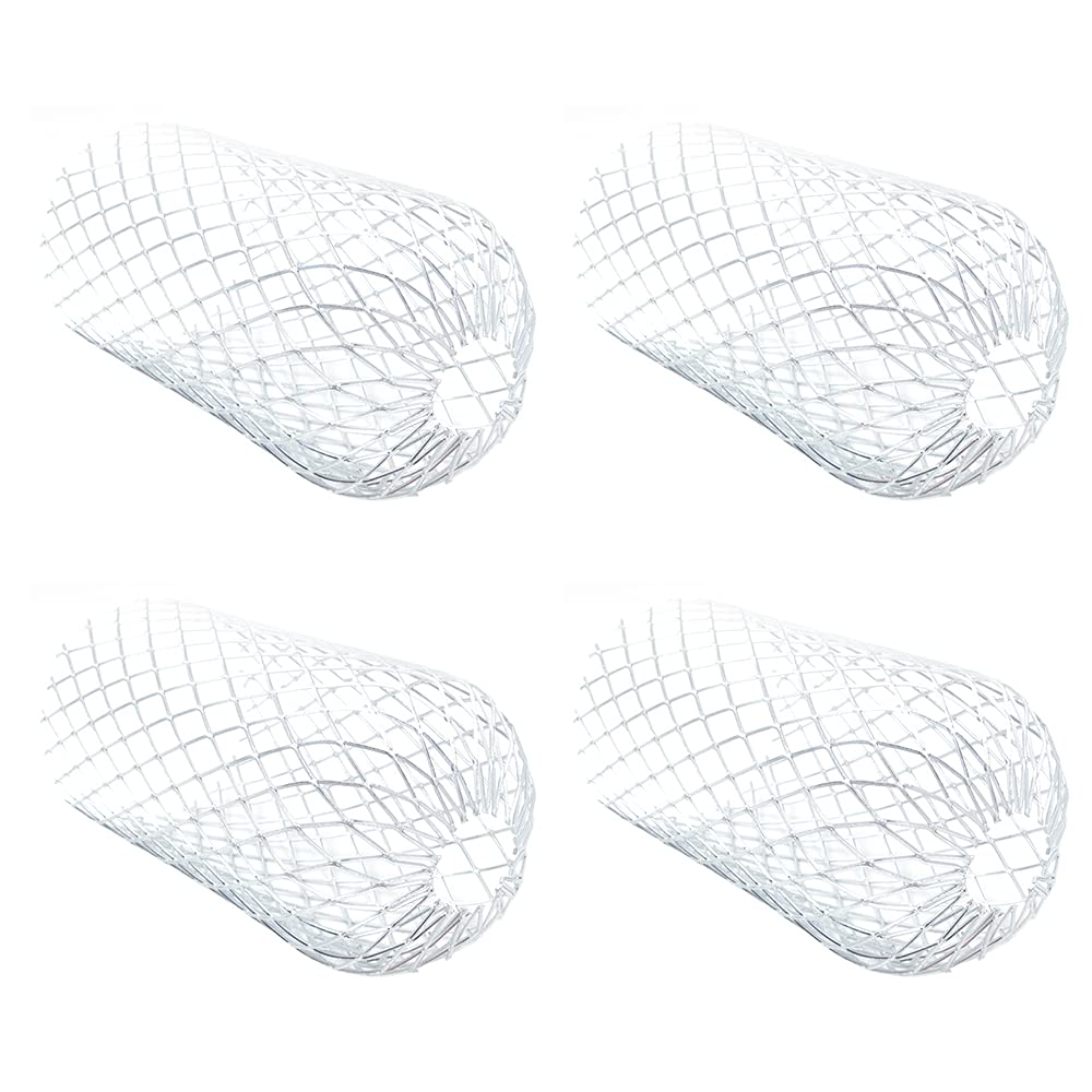 Tiardey 4PCS Gutter Guard Strainer Aluminum Downspout Mesh Filter Preventing Blockage Leaves Debris from Clogging Pipes(6.7inch)