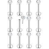 Lcolyoli 16G 18G 20G Threadless Push in Nose Rings Studs for Women Men Surgical Steel Lip Ring Labret Stud Medusa Piercing Jewelry Cartilage Helix Tragus Earrings with Flat Back