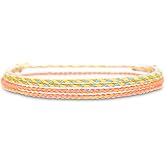 Made by Nami 2 Pcs Wave String Ankle Bracelets for Women Waterproof & Adjustable Thin Braided Anklet Surfer Boho Ankle Bracelet Set of 2 Beach Accessories