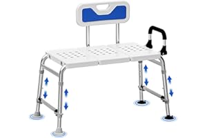 DRSEATS Extended Bath Tub Transfer Shower Bench for Inside Shower Bathtub to Sit On Chair Bathtubs Safety Seating Stool for Adults Handicap Seniors Elderly Disabled with Back Arms Bathroom Shower Stall