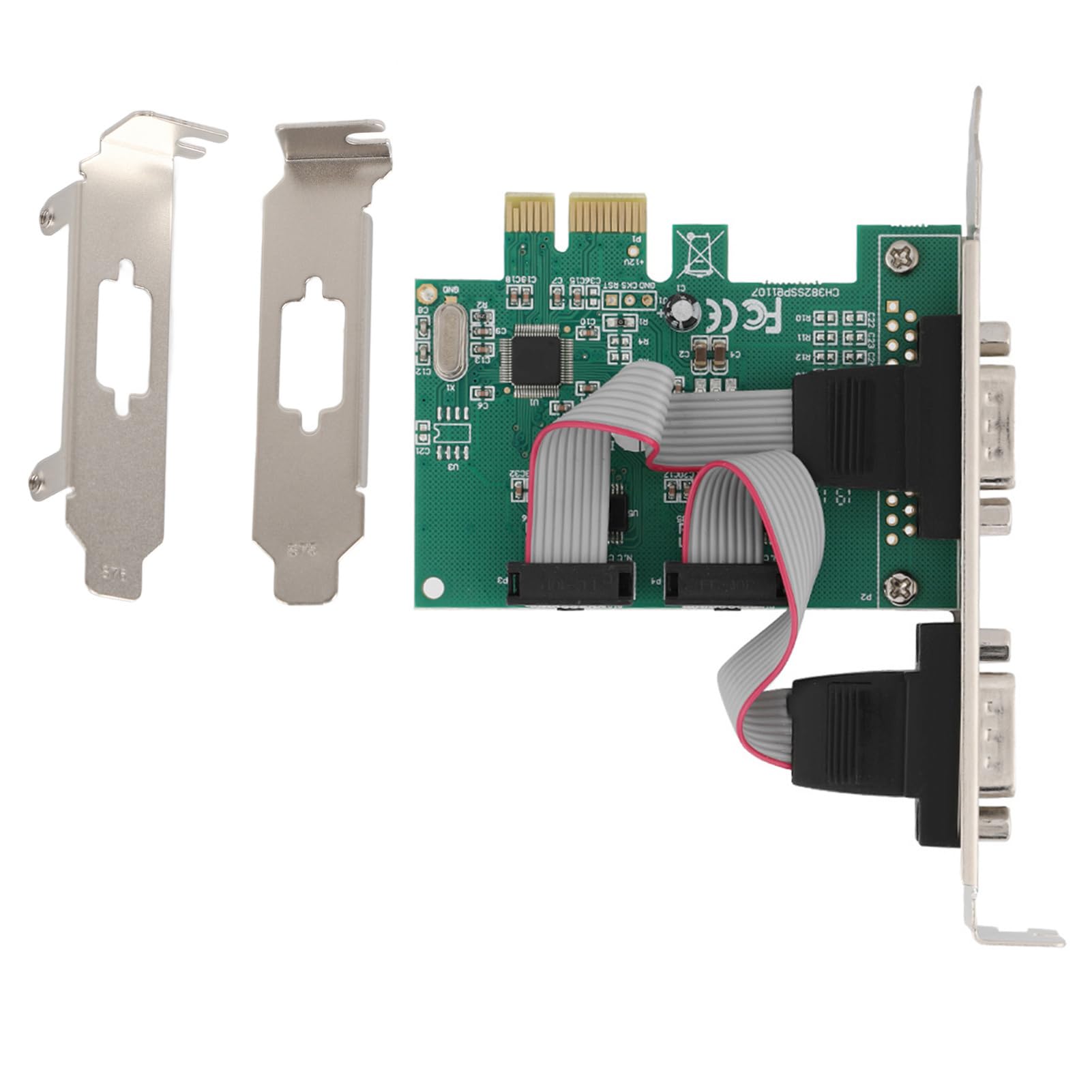2 Port Low Profile Serial Expansion Card, Standard RS-232 Serial Port, PCI Express to Industrial DB9 RS232 COM Port Adapter