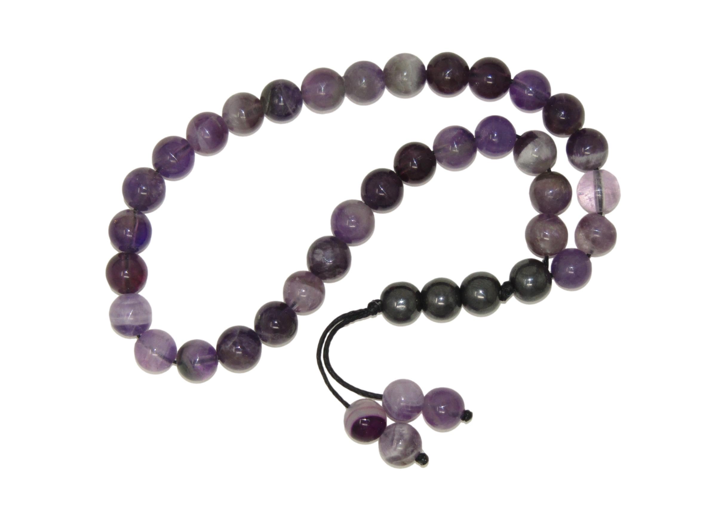 N8 AM - Prayer Beads, Worry Beads 8mm Amethyst Gemstone Beads Handmade Design