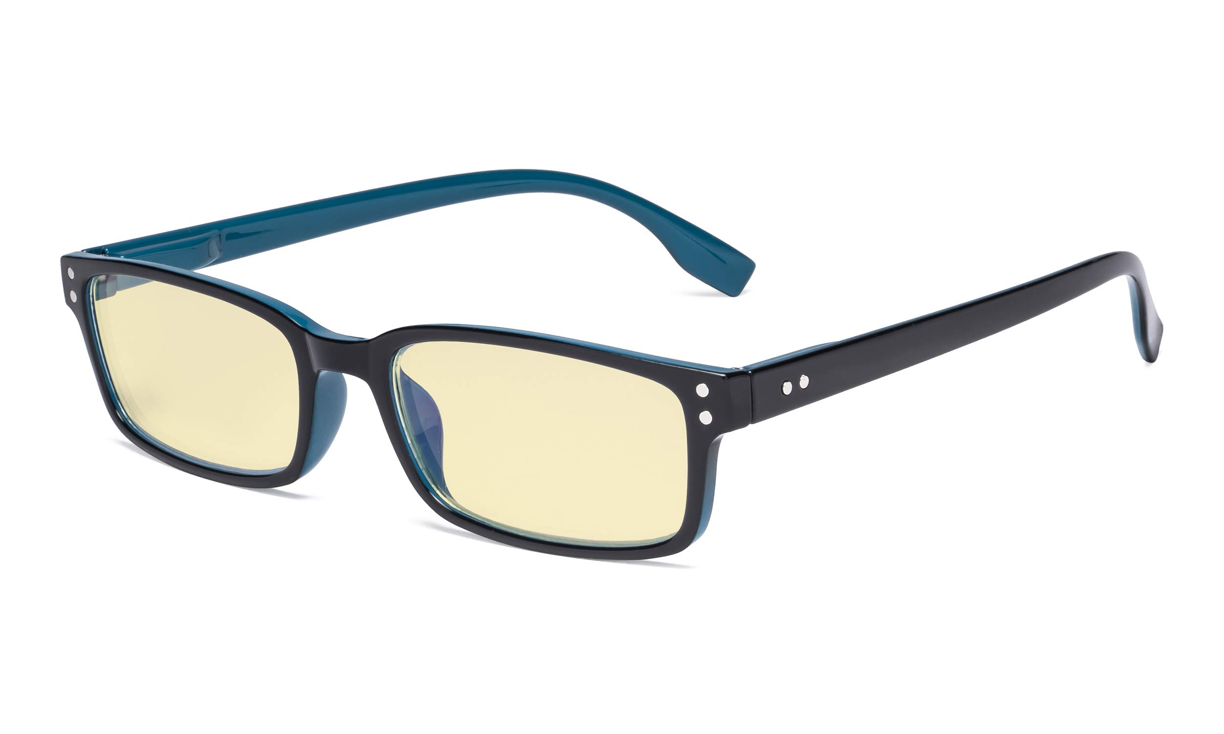 Eyekepper Blue Light Blocking Reading Glasses with Yellow Filter Lens - Computer Readers Men Women - Black-Blue +1.25 — image 1