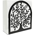 Fobule Napkin Holder for Tables, Vintage Metal Freestanding Tissue Dispenser, Black Cast Iron Vertical Tabletop Paper Napkin Holder Stand for Dinner Home Kitchen Restaurant Picnic Party (Tree of Life)