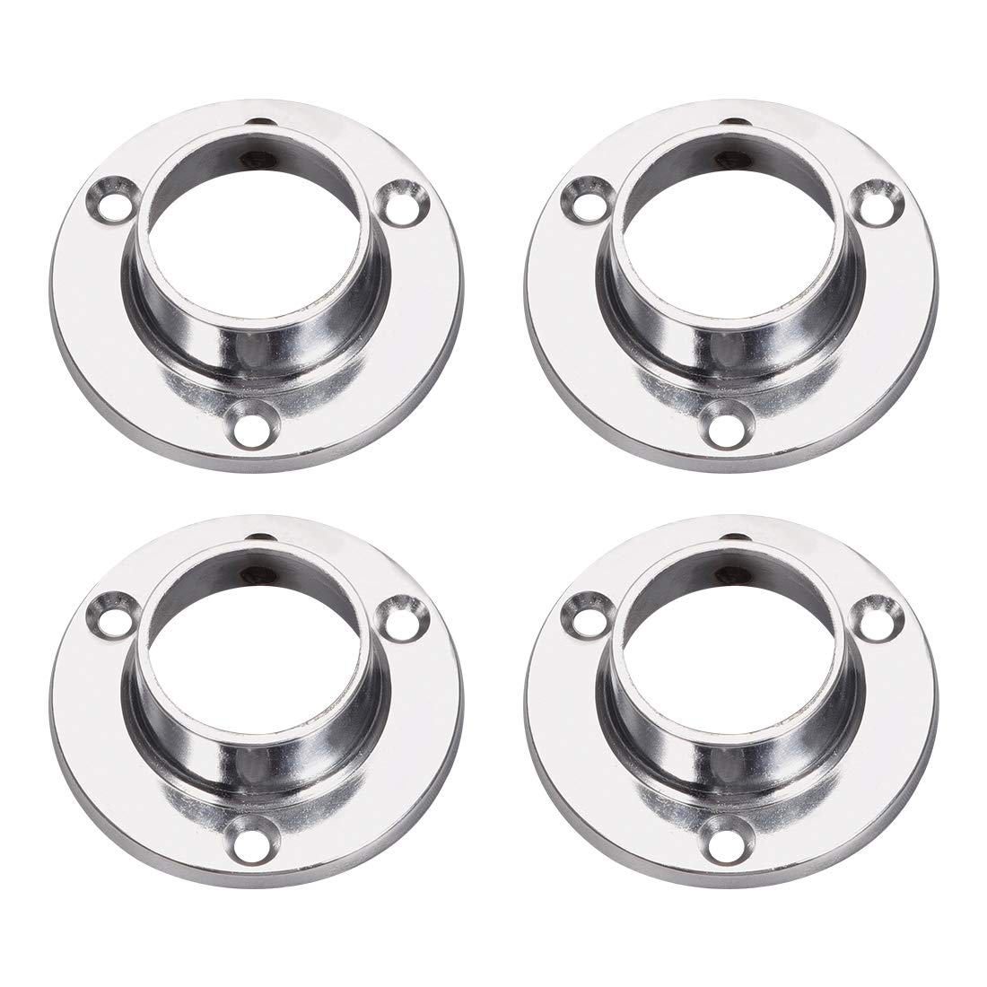sourcing map Closet Wardrobe Rod Flange,25mm/1inch Dia, Socket Bracket Support Holder for Pipe 4Pcs