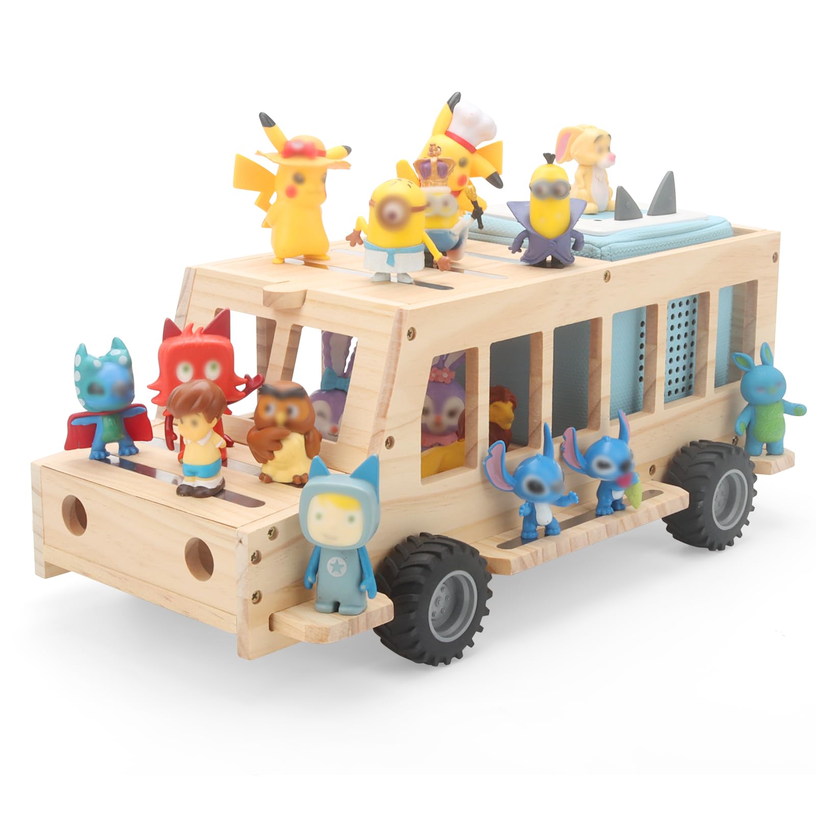 Photo 1 of Taladad Upgrade Shelf for Toniebox 2/1 Tonie Figures Characters Storage,Magnetic for Creative Tonie Box, Wooden Magnetic Shelf for Kids