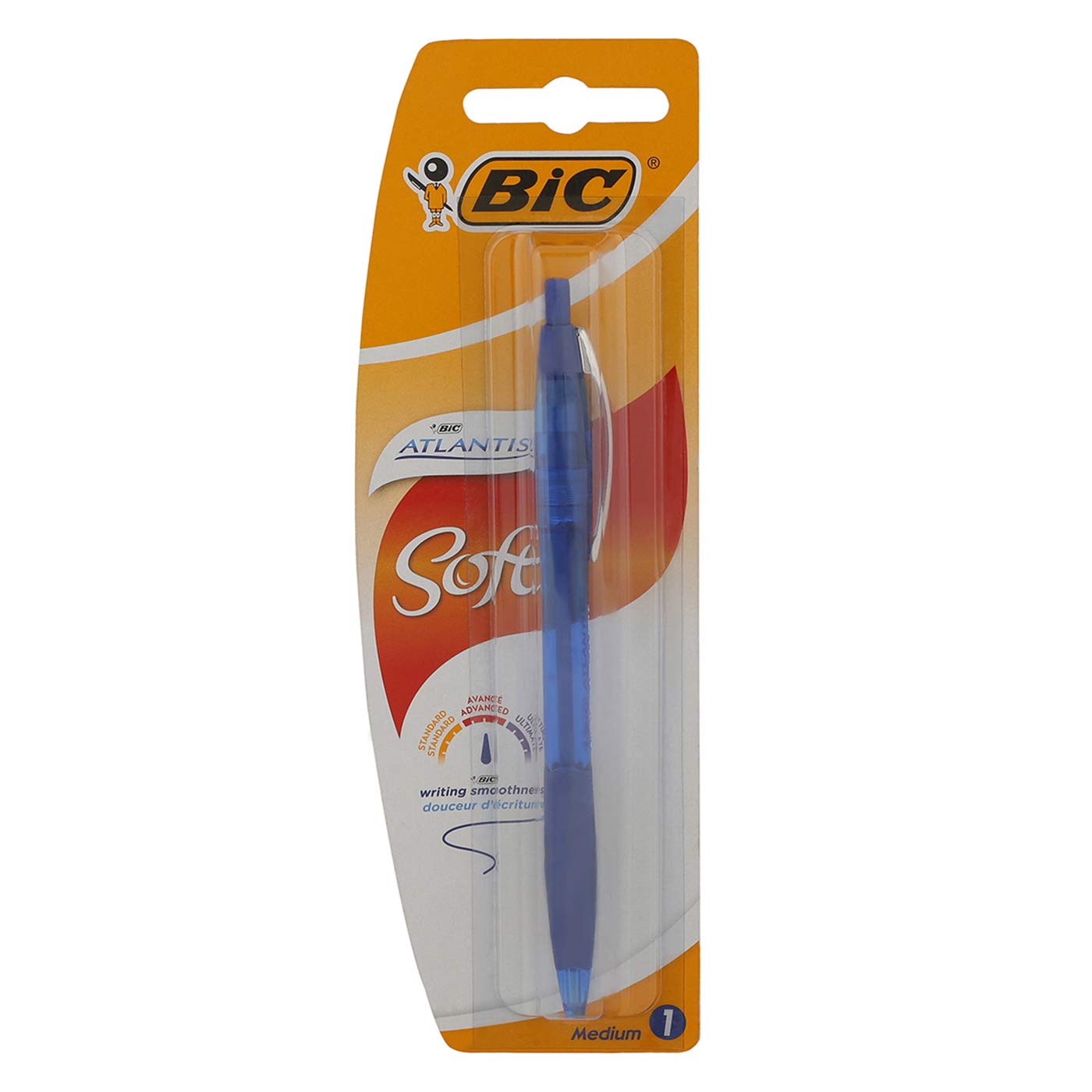 BIC Atlantis Clic Ballpoint Pen Blue Blister Pack