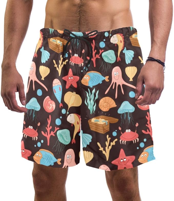 Bañador para hombre de secado rápido, divertido diseño de criaturas
