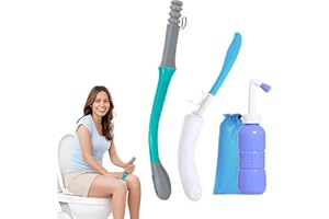 JFMKAER Toilet Aids Set for Wiping - Long Handle Butt Wiper for People Overweight, Elderly and Disabled, Bottom Buddy Wiping Aid for Bathroom ( 4PCS Personal Hygiene Kit )