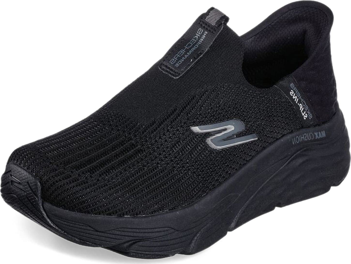 Skechers Women's Hands Free Slip-Ins Max Cushioning Elite-Smooth Transition Sneaker, Black, 5 Wide US Image