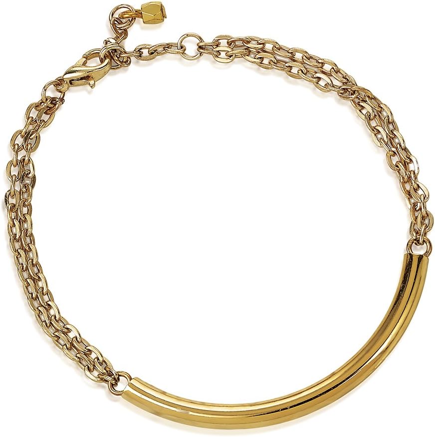 Chuvora Starfish Project, June Golden Copper Curved Pipe Bangle Bracelet, 6.5 Inches