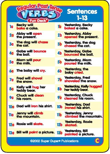 Regular Past Tense Verbs and Irregular Verbs Fun Deck Cards - Import It All