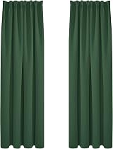 Deconovo Blackout Curtains Pencil Pleat Living Room 2 Panels 140 x 240 cm Dark