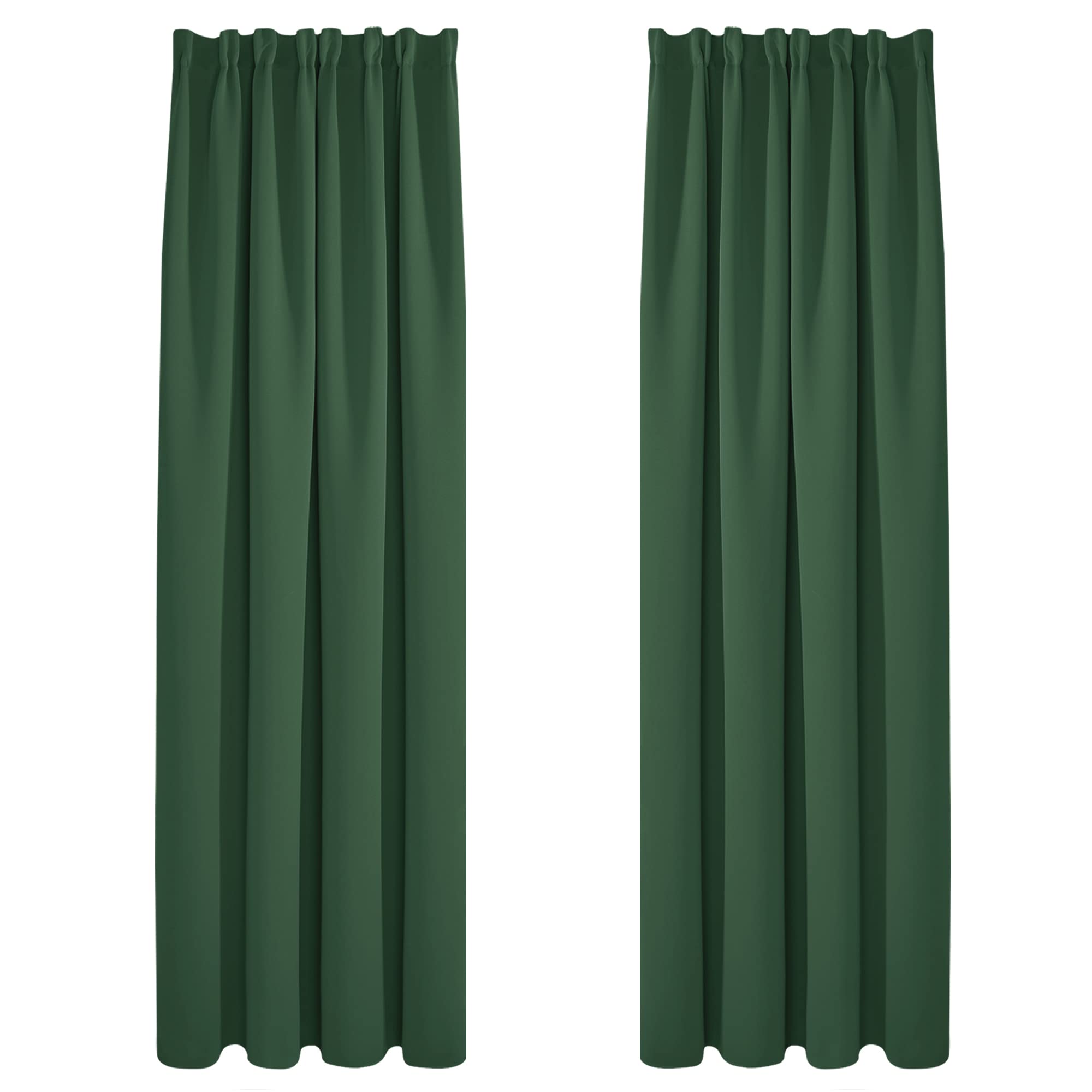 Deconovo Blackout Curtains Pencil Pleat Curtains for Living Room W55xL95 Inch Dark Forest