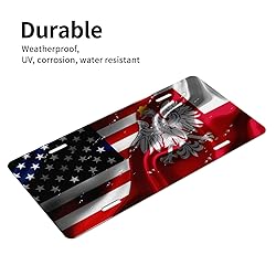 American Flag and Poland Poles Flag License Plates