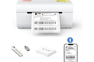 Yinleader Bluetooth Shipping Label Printer, 4x6 Thermal Printer for Shipping Packages, Compatible with Chrome OS,Windows, Mac, iOS and Android, Amazon, Ebay, UPS, USPS, FedEx, Shopify (White)