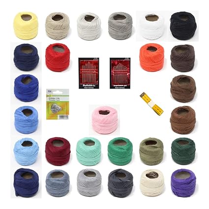 BIG-SAM StopfTwist Set | 27 Knäuel Stopfnadeln fein und grob | 1 Maßband | 1 Nahttrenner | 3 Nadeleinfädler