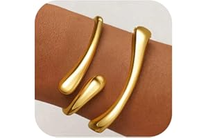Decholly Gold Bracelets for Women Trendy, 18K Gold Plated Bangle Bracelet Set Chunky Twist Cuff Gold Bracelet Non Tarnish Waterproof Jewelry Gifts for Women