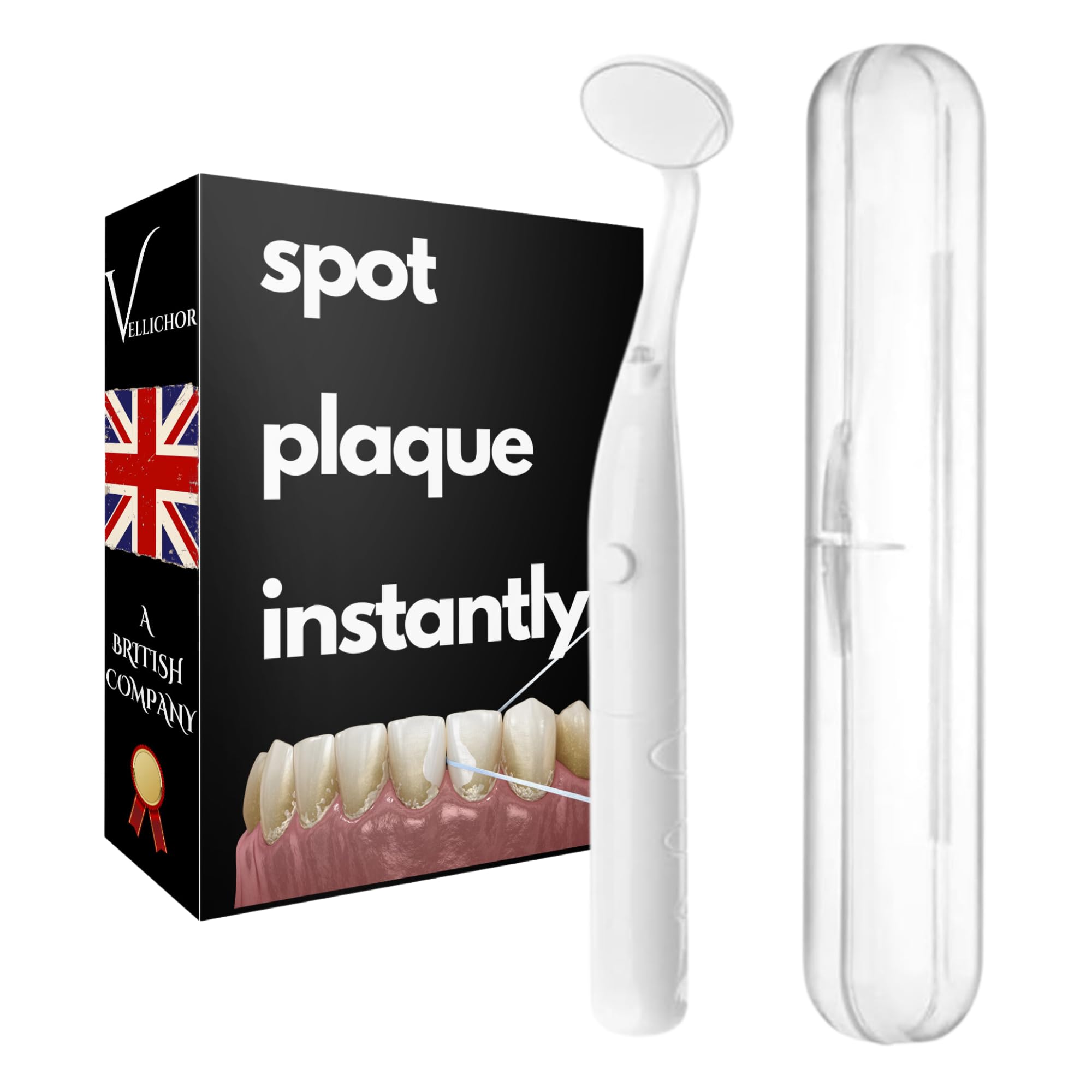 Vellichor Professional Dentists Mirror with light for oral teeth self dental inspection | Check Cavities Plaque Tatar and Damage to you tooth Comes carry case travelling Extra Bright LED