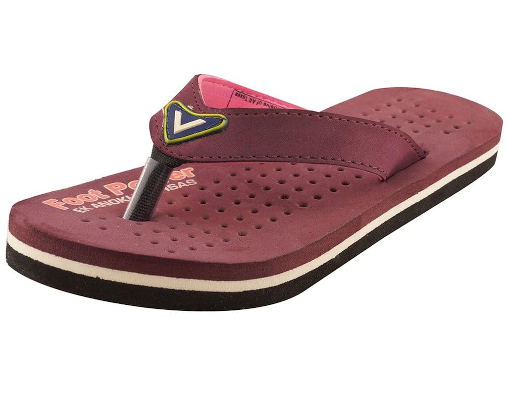 healthfit women's rubber accupressure and foot massage flip flops (red)