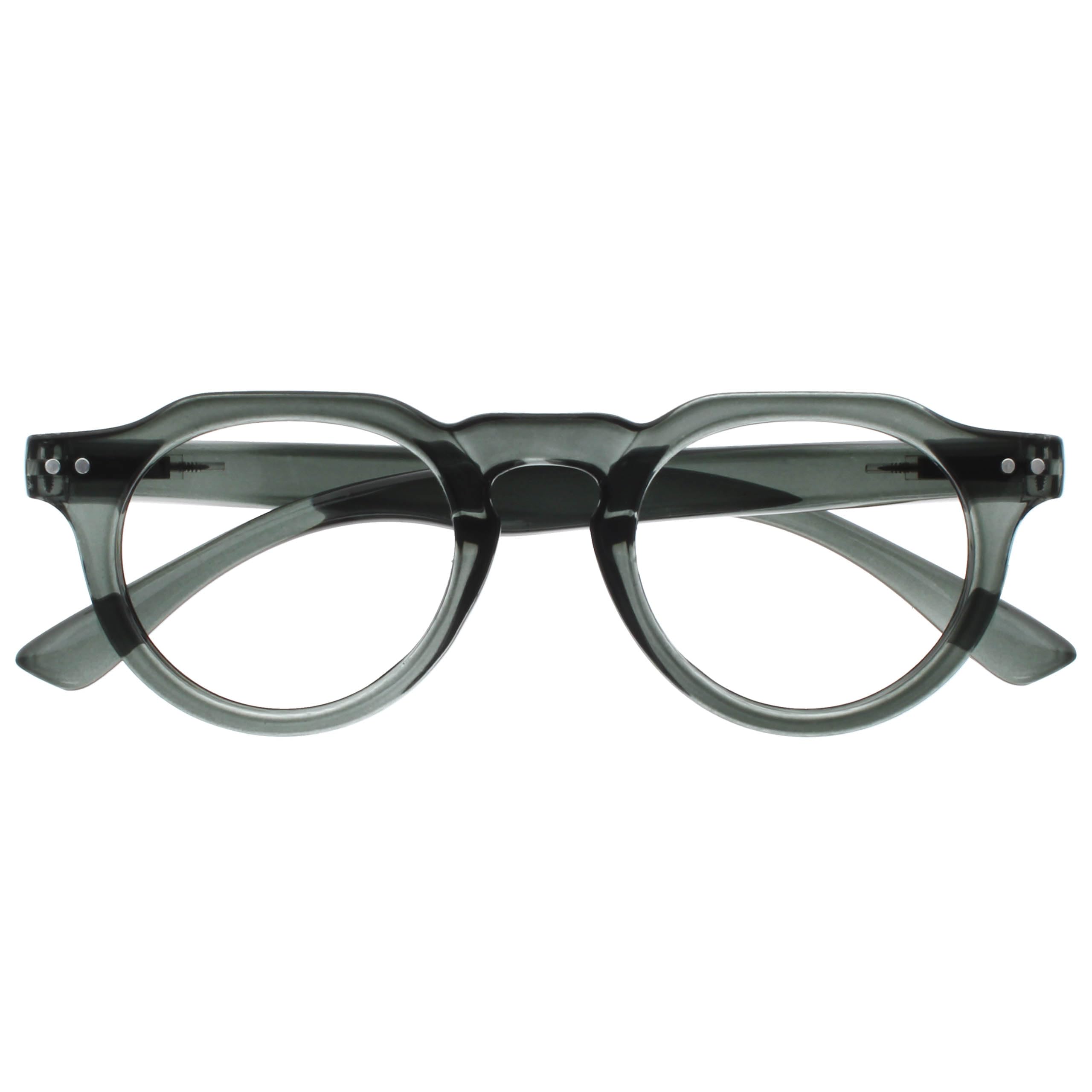 OPULIZE RIO Blue Light Blocking Reading Glasses - Flat Top Frame - Green - Mens Womens - Spring Hinges - B53-6 - +1.00