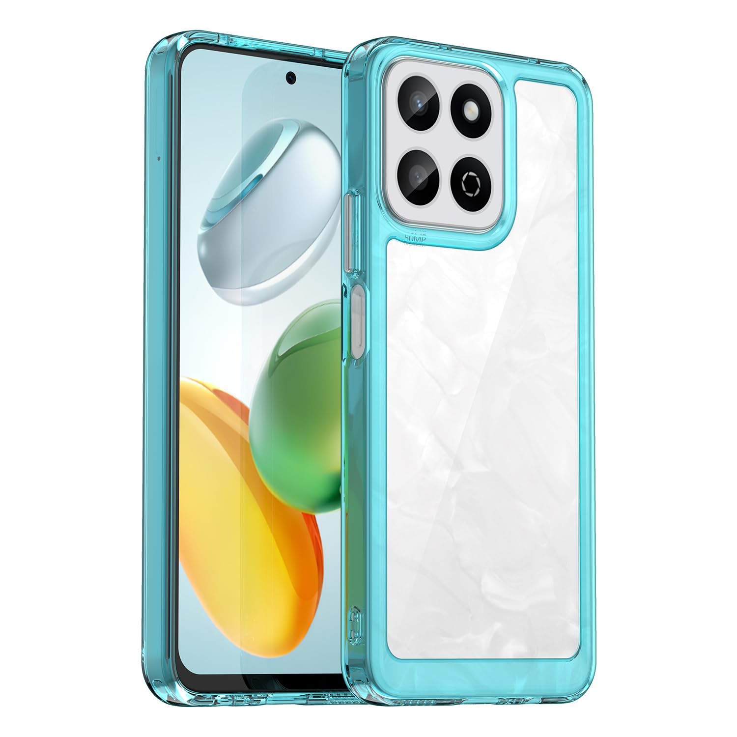 TailTech Phone Case for HONOR 200 Smart 5G [Blue] - Transparent Acrylic Hard Cover for HONOR 200 Smart