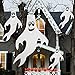 SHEOO 43 Inch Ghost Windsock and Spinners - Includes Hanging Clip - Halloween Hanging Decoration