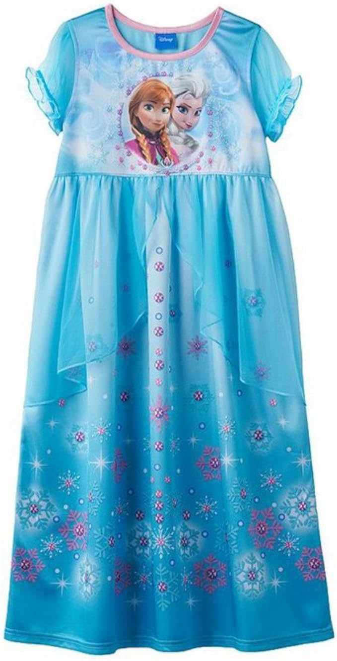 Disney Frozen Anna & Elsa Dressup Toddler Girls' Nightgown 2T5T, Blue