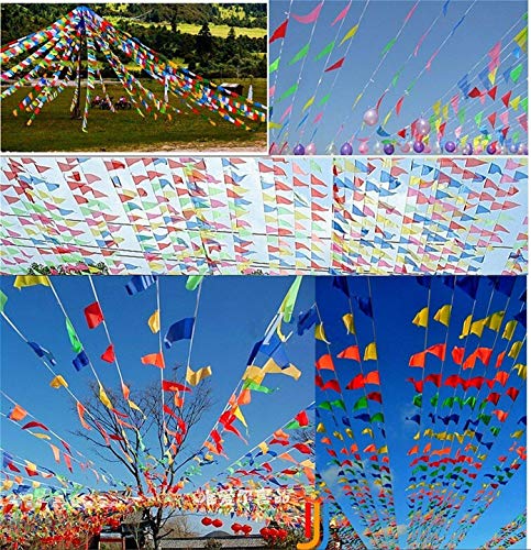 image for Family Pro 260ft 150pcs Multicolor Pennants Banner Rainbow Colorful Ny