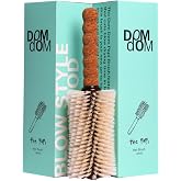 Dom Dom The Papi Large Round Brush, Long Barrel, Boar and Nylon Bristles | 1.3 inch barrel core for long or thick hair, biggest coverage per pass, cork handle, smooths more hair in fewer passes