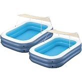 H2OGO! 8 Foot 4 Inch x 70 Inch Summer Bliss Shaded Inflatable, 2-Pack | Family Pool for Kids Ages 6 Above
