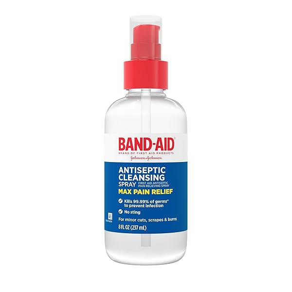 BAND-AID BRAND PAIN RELIEVING ANTISEPTIC CLEANSING SPRAY, PRAMOXINE HCL, 8 FL. OZ