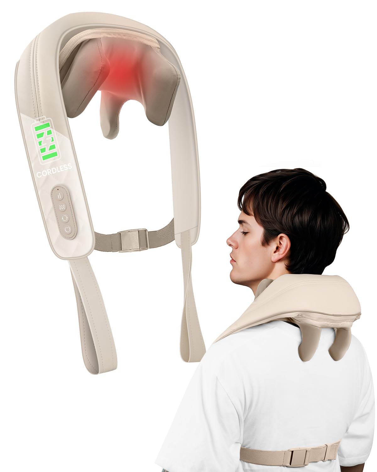 Photo 1 of *Missing cable cord/check clerk comments* Snailax Cordless Neck Massager with Heat, Kneading Neck and Shoulder Massager Deep Tissue, Shiatsu Back Pillow, 2 Heating Levels,Gifts for Mom Dad