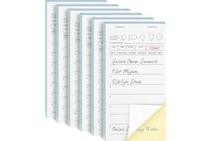 DGBDPACK 6 Guest Checks for Servers, Server Note Pads, Waiter Checkbook, Waitress Notepad for Restaurants, 40 Sheets/Pack, 240 Orders With Bottom Copy Paper