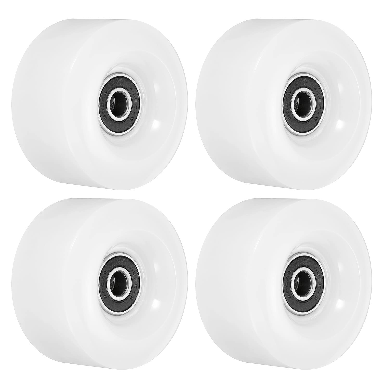 PATIKIL 32 x 58mm Roller Skate Wheels with Bearings, 4 Pack 82A Quad Skate Replacement for Double Row Skate Skateboard Indoor or Outdoor, White