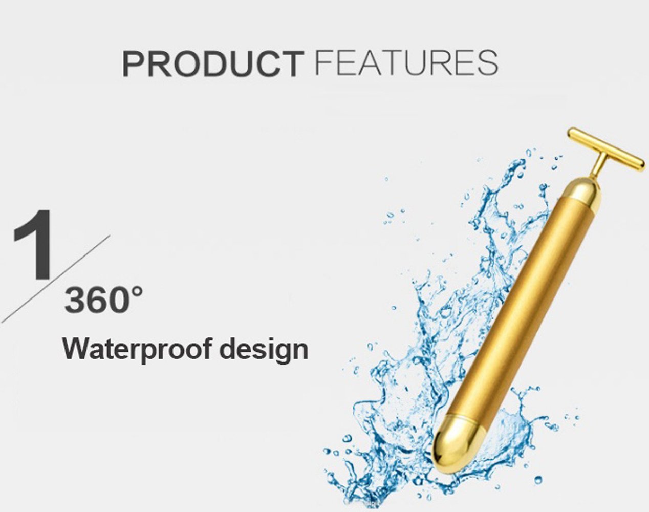 Careshine 24K Gold Beauty Bar Facial Roller Skin Care Beauty Bar Massager Micro Vibration Face Lift Massager Anti-aging