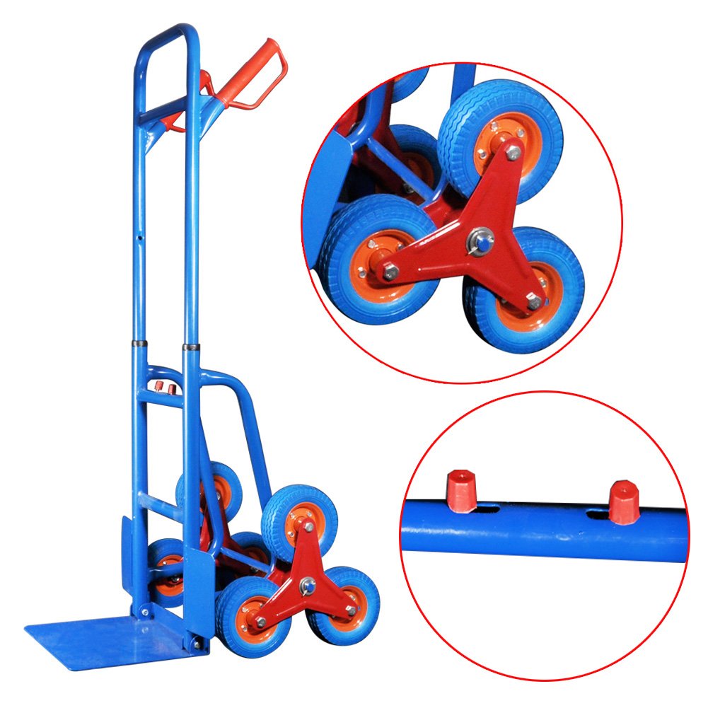Stair Climber Hand Truck, SOLID RUBBER TIRES440LBS Barrow Hand Truck