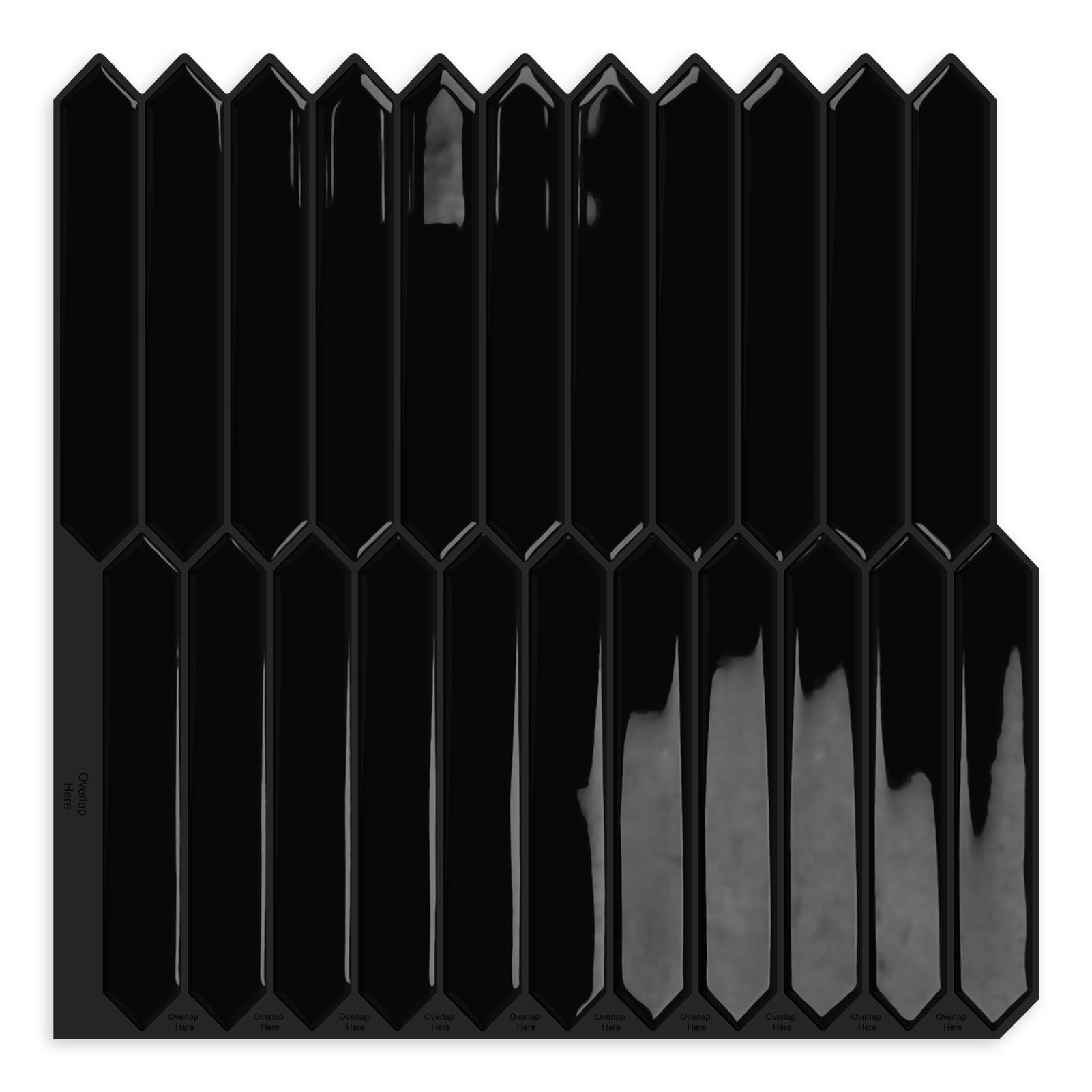 Photo 1 of Black Long Hexagon Tile Peel and Stick Backsplash, 10 Sheets Self-Adhesive Wall Tiles Stick on Back Splash for Kitchen, Bathroom, Fireplace,RV(12"×12")