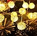 Goodia Battery 1.2M 10 LED 4cm White Rattan Ball String Lights for Indoor,Bedroom,Curtain,Patio,Lawn,Landscape,Fairy Garden,Home,Wedding,Holiday,Christmas Tree,Party(Warm White)