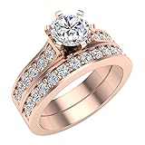 Glitz Design Classic Channel Engagement Ring Set