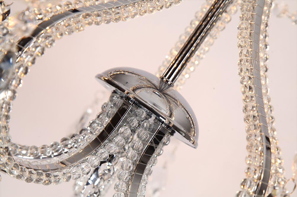 Vintage Crystal Pendant Ceiling Candle Chandelier with 4 Lights of Ella Fashion