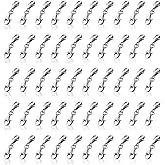 Modixun 50Pcs Double Lobster Clasps, Double Claw Connector, Small Necklace Bracelet Extenders, Necklace Shortener Clasp Bracelet Extension Clasp, Silver