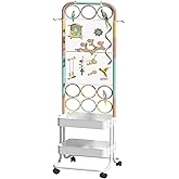 Large Bird Playground, Parrot Perch Stand with Toys DIY Zone &amp; Toilet | Bird Stands for Inside Play Gym Stand for Parakeet Conure Cockatiel Lovebird Budgie African Greys