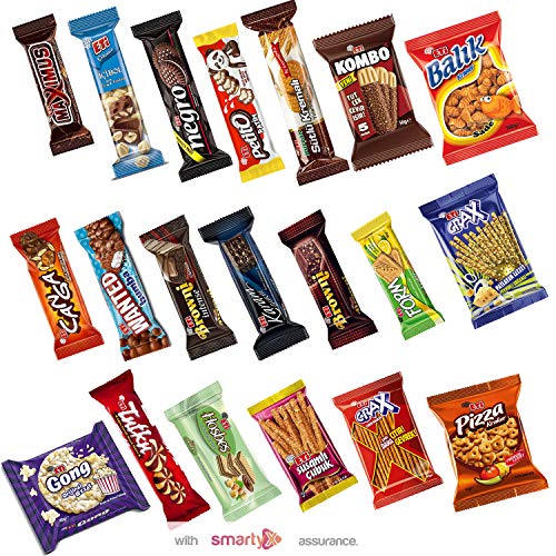International Snacks Variety Pack - Assortment of Turkish Treats Box Chocolates Biscuits Cakes Crackers (Mix)