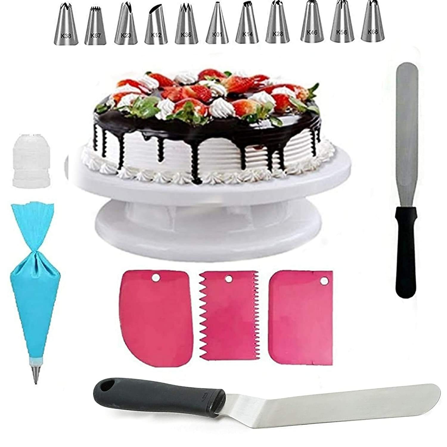 Buy B & G Cake Making Supplies Cake Turntable,12 Piece of Cake