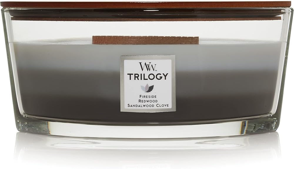 WoodWick Ellipse Trilogy Scented Candle Warm Woods Crackling Wick 50 Hr