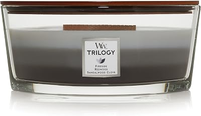 WoodWick Ellipse Trilogy Scented Candle Warm Woods Crackling Wick 50 Hr