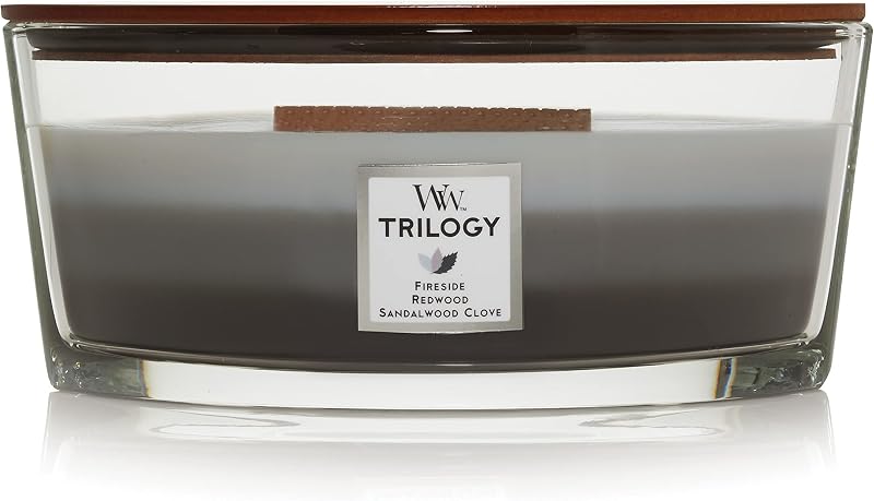 WoodWick Ellipse Trilogy Scented Candle Warm Woods Crackling Wick 50 Hr