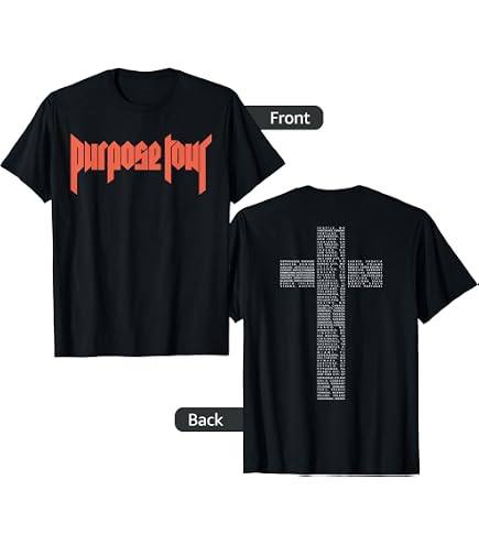 Amazon.com: Justin Bieber Official Outline Purpose Tour Dateback T